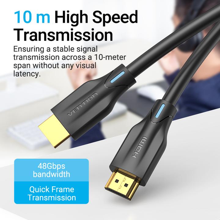 Image du produit Vention Câble HDMI 2.1 noir - 3m (3 m, HDMI)
