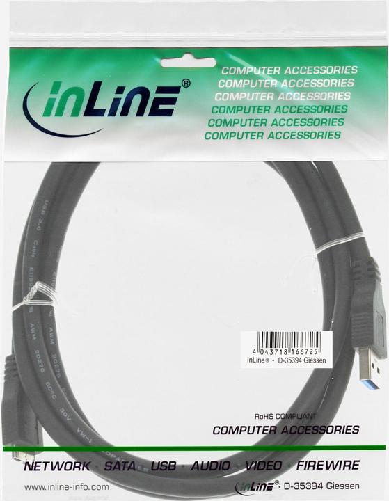 Actual product image InLine USB 3.0 cable A male to Micro B male black 1.5m (1.50 m, USB 3.0)