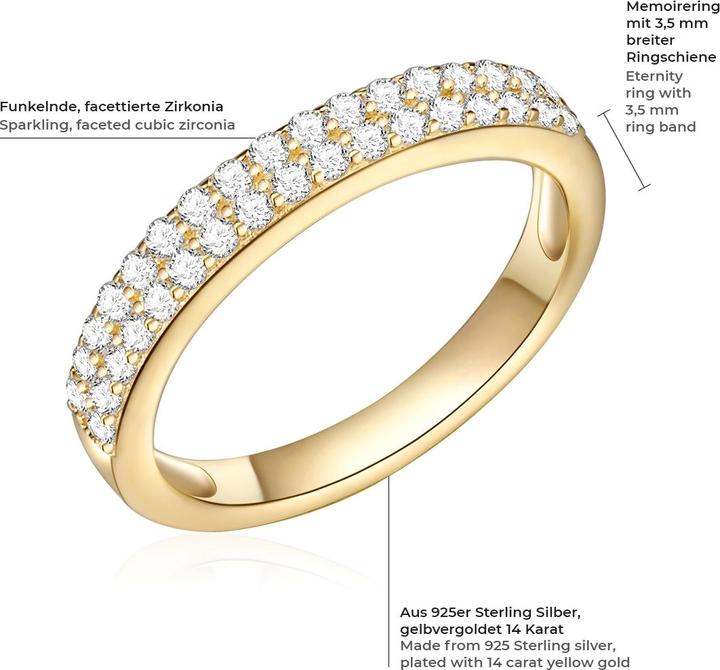 Image du produit Rafaela Donata Femme argent sterling zirconium or jaune - 11422 (58, Argent 925)