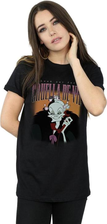 Actual product image Disney Womens/Ladies Cruella De Vil Homage Cotton Boyfriend T-Shirt (3XL)