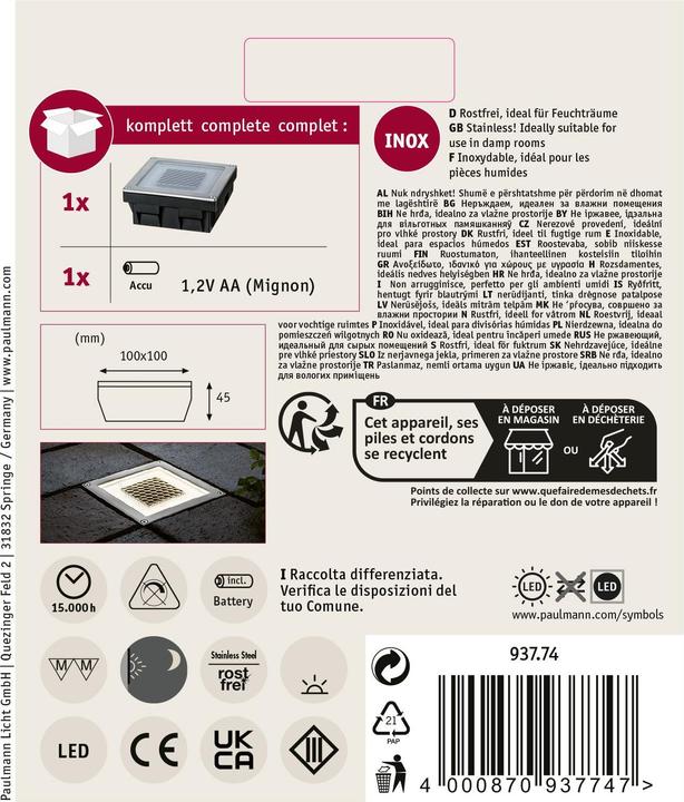 Produktbild Paulmann LED Bodeneinbauleuchte Cube (3.60 lm, IP67)