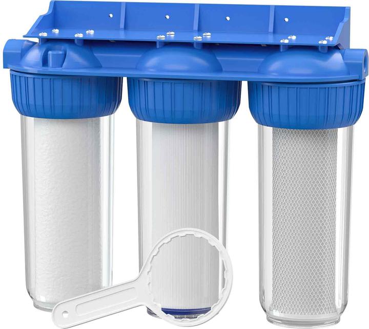 Immagine prodotto Naturewater NW-BR10B4 Filtro a 3 stadi da 3/4 di pollice (26,16 mm), blocco di carbone attivo, chiave di lettura