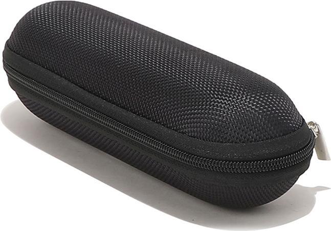 Techsuit - Glasses Case (ETOV1) - with Zipper, Eco Leather, 160 x 48 x 45mm - Black