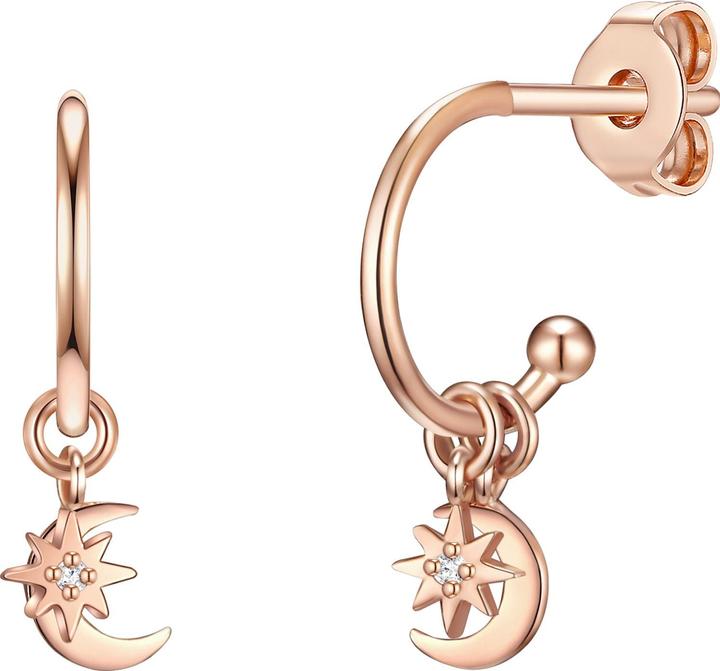 Produktbild Glanzstücke München Damen Halbmond/Stern Sterling Silber Zirkonia roségold - 15832 (925er Silber)