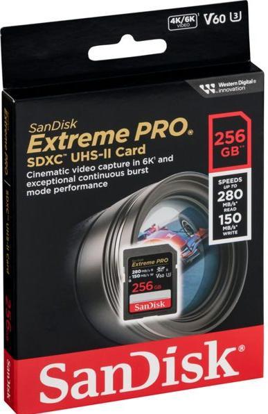Produktbild SanDisk Extreme PRO UHS-II V60 (256 GB, SDXC, U3, UHS-II)