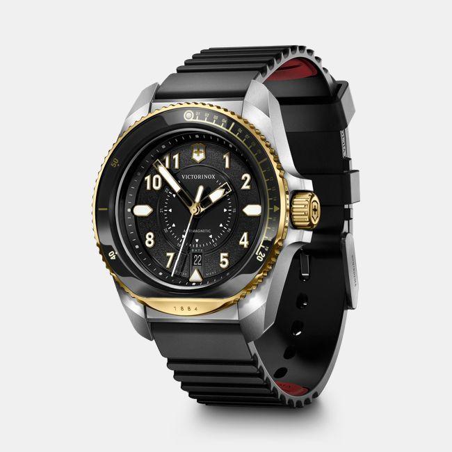 Produktbild Victorinox Journey 1884 Quartz Three hands Steel & Mineral, Taucheruhr, 43 mm, Ziffernblatt Schwarz, Kautschuk (Taucheruhr, 43 mm)