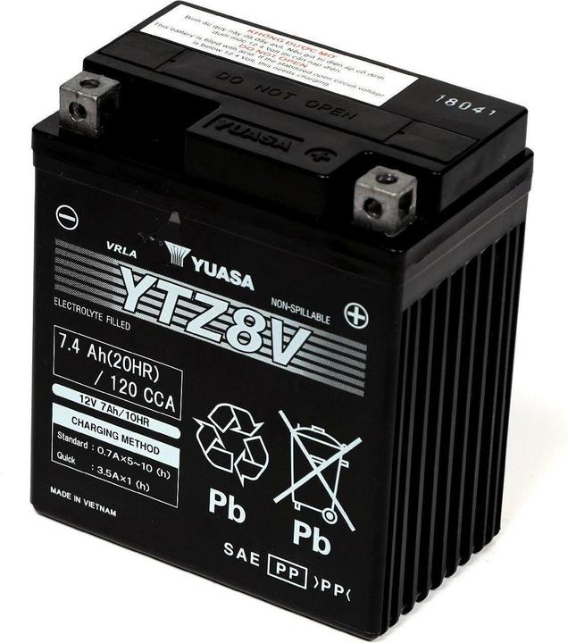 Produktbild Yuasa AGM Motorradbatterie 12V 7.4Ah 120A (12 V, 7 Ah)
