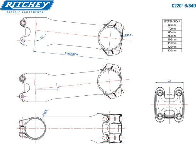 Immagine prodotto Ritchey Potence WCS CARBON MATRIX C220 6° Nero Opaco (110 mm, 31.80 mm)