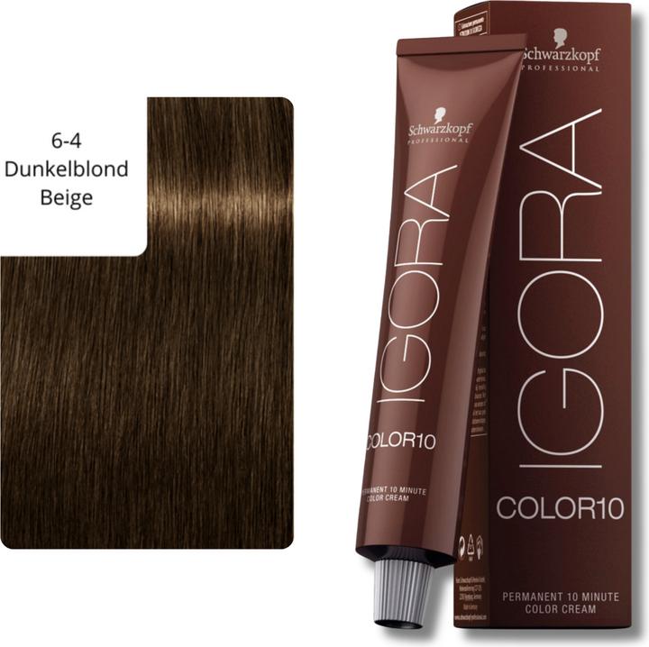Actual product image Schwarzkopf Professional Igora Color10 hair color (6-4 Dark blond Beige)
