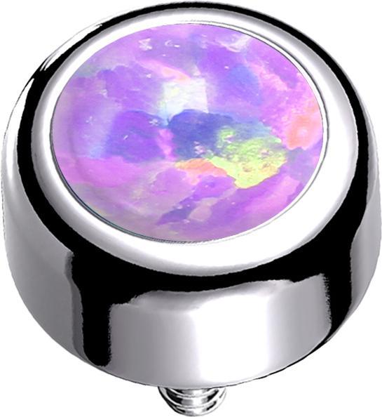 Image du produit Star Piercing Dermal Anchor cylindre argenté avec opale violette (sans laiton, Titane G23)
