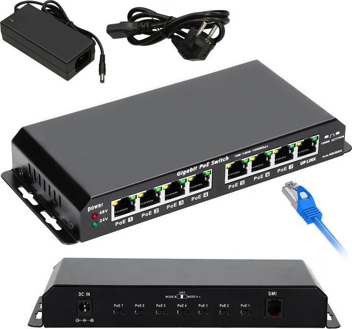 Actual product image Extralink EX.1025 network switch Unmanaged L2 Gigabit Ethernet (10/100/1000) Power over Ethernet (8 Ports)