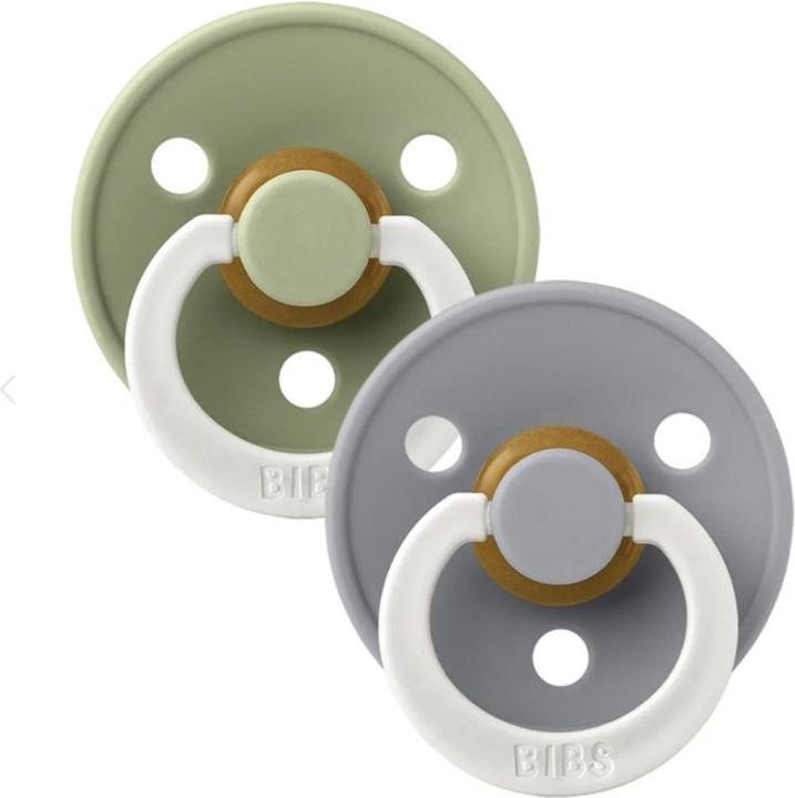 Produktbild Bibs Nuggi Colour 2 PACK Latex Anatomical 0-6m Sage GLOW Cloud GLOW (2 x, bis 6 Monate)