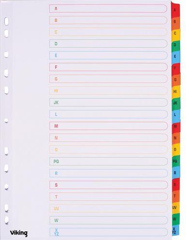 Immagine prodotto Office Depot Registro A4 20 pezzi Cartoncino pressato A-Z multicolore