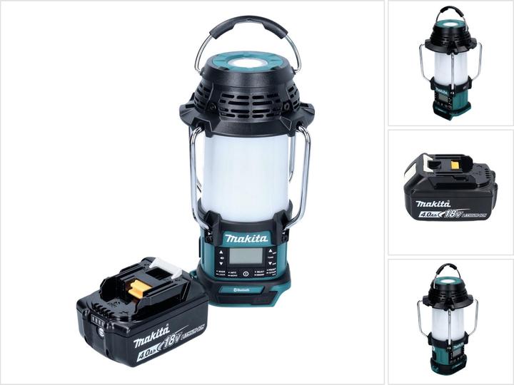 Produktbild Makita DMR 056 M1 Akku Radio 18 V FM DAB+ mit Laterne 360Â° Taschenlampe IP65 + 1x Akku 4,0 Ah - oh (DAB+, FM, DAB, AM, Bluetooth)