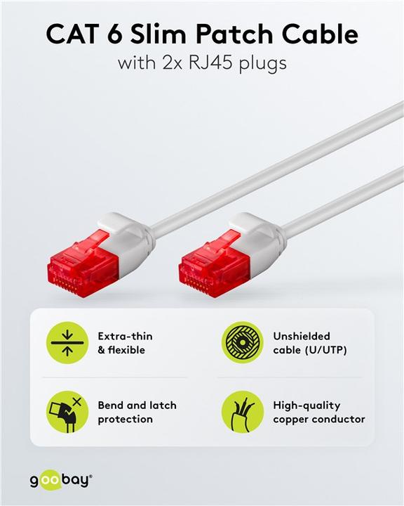 Produktbild Goobay Netzwerkkabel (U/UTP, CAT6, 0.50 m)