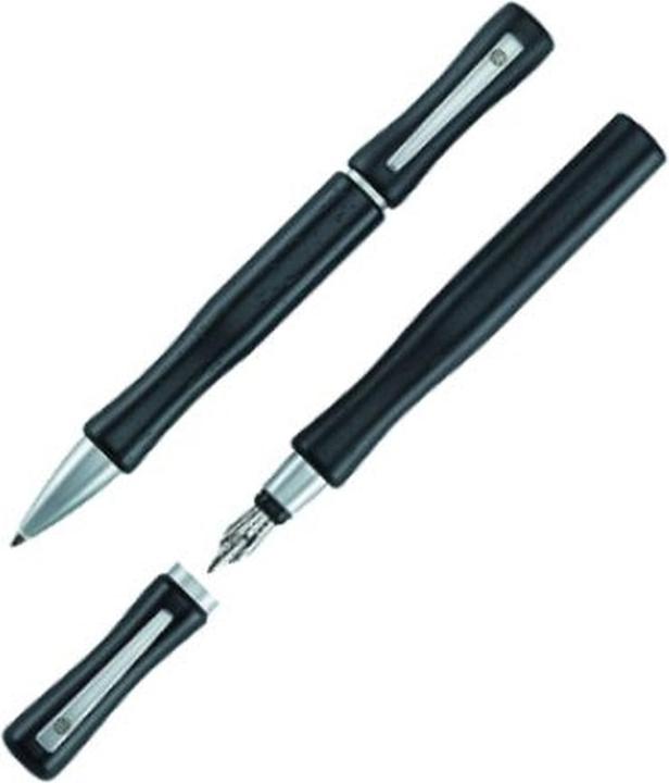 Actual product image Ecobra Wooden writing utensils Woodline VICTORIA series, 2-piece set fountain pen and biros, black, in B (Black, 1 x)