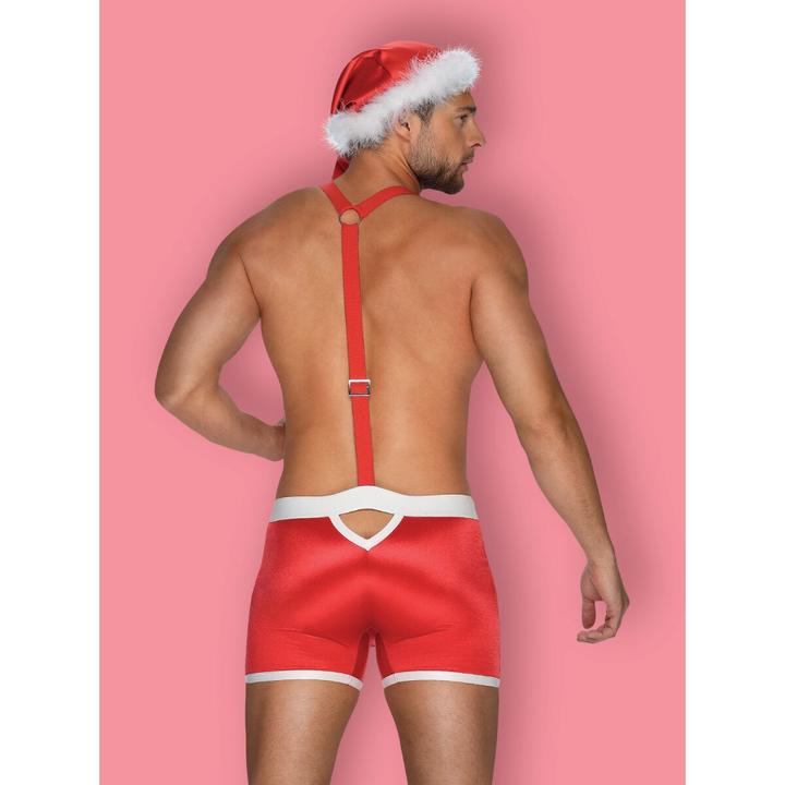 Actual product image Obsessive Mister Claus boxer shorts with braces and cap (3XL)