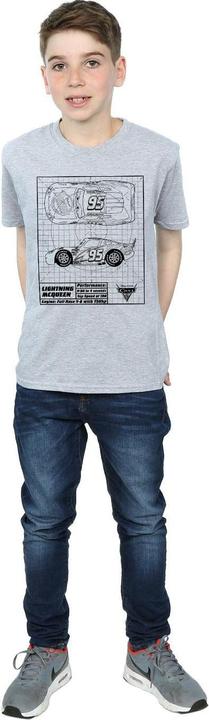 Actual product image Disney Boys Cars Lightning McQueen Blueprint T-Shirt (140, 146)