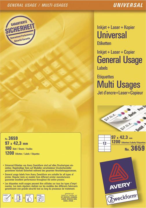 Image du produit Avery Étiquettes universelles