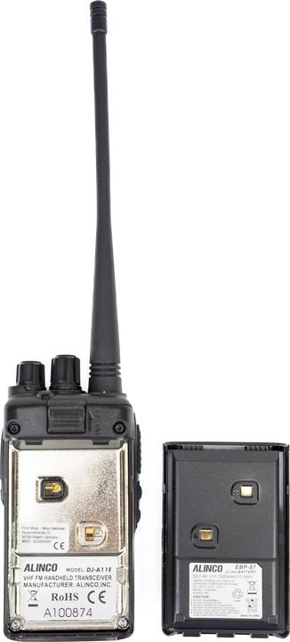 Alinco Tragbares UKW-Radio PNI DJ-A-11-E, 136-174 MHz, VOX, Squelch, Compander, 1500-mAh-Akku, CTCSS