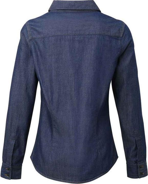 Actual product image Premier Womens/Ladies Denim Jean Style Stitching Shirt (XXL)
