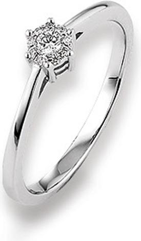 Immagine prodotto Natsumi Schmuck Anello con diamante in oro bianco 18K/750 0,04 ct G si (54, Oro 750/18 K)