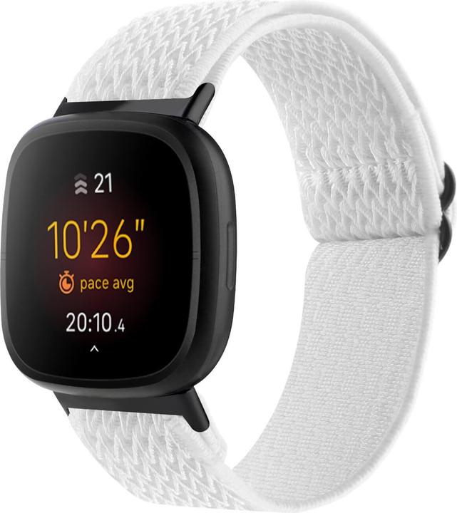 Produktbild Cover-Discount Fitbit Versa 4 / Sense 2 - Nylon Ersatzarmband weiss (Nylon)