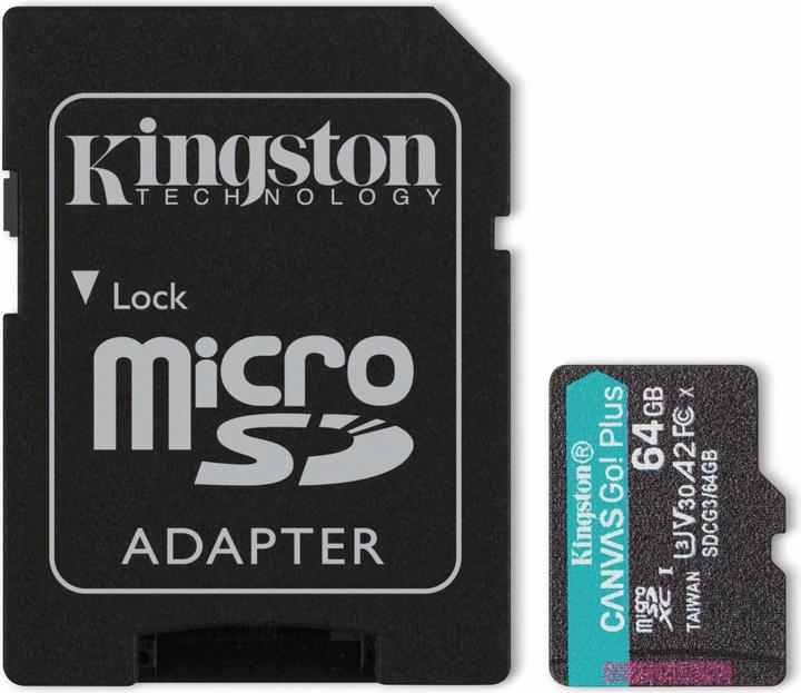 Produktbild Kingston Canvas Go Plus (64 GB, microSDXC, U3, UHS-I)
