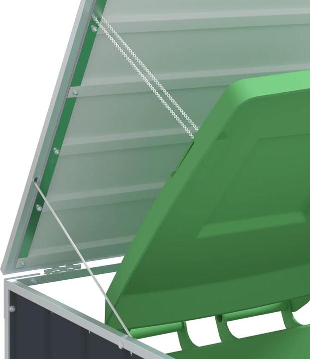 Produktbild VidaXL Mülltonnenbox für 3 Tonnen Anthrazit 216x81x115 cm Stahl