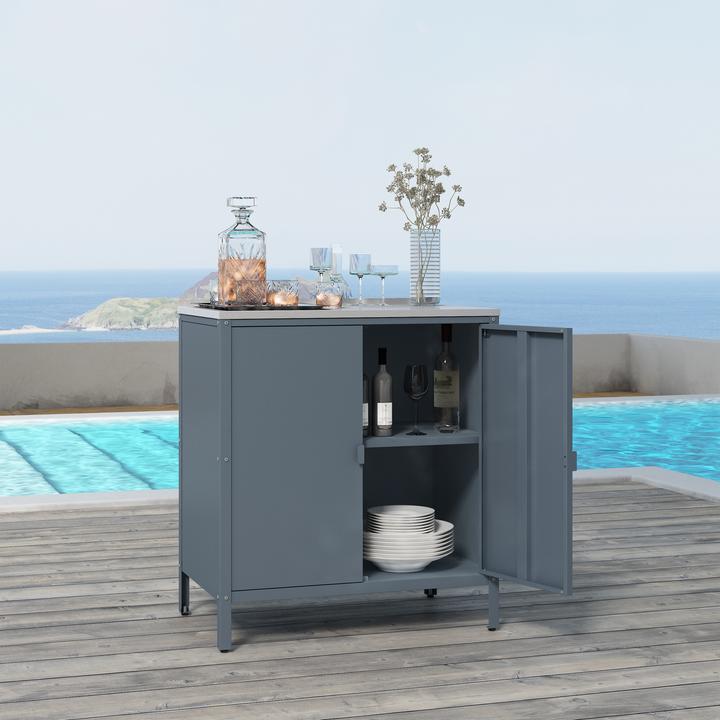 Produktbild Casa.Pro Outdoor Schrank Bolognano 92x80x50 cm Dunkelgrau, matt