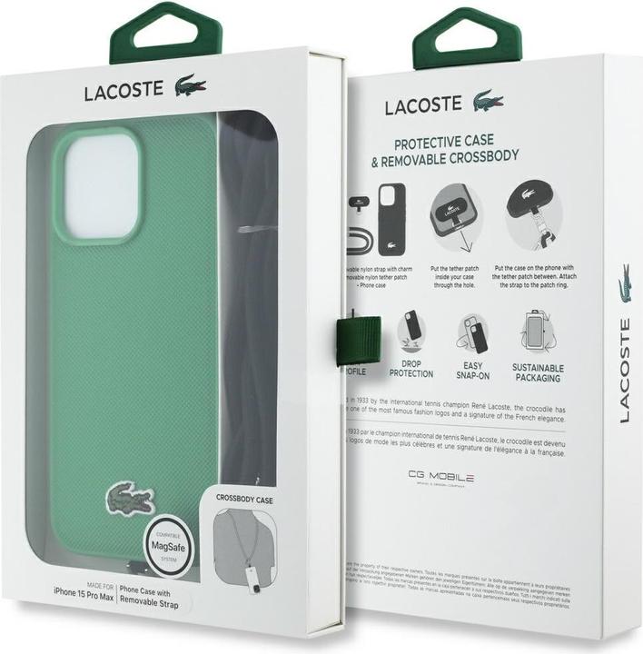 Immagine prodotto Lacoste Etui Iconic Petit Pique Crossbody Cord MagSafe do iPhone 15 Pro Max zielony