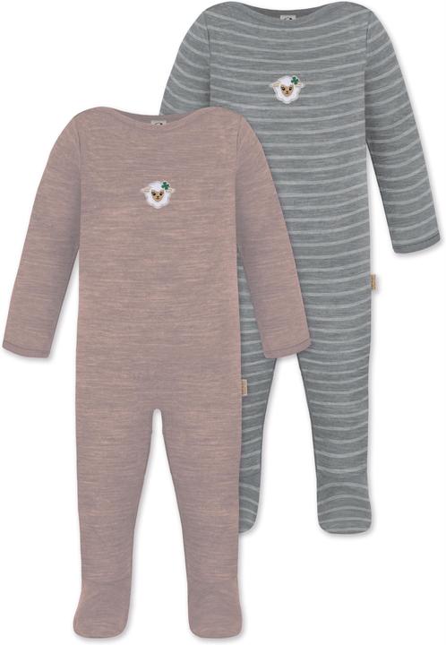 Normani 2er Pack MERINO Baby Merino Strampler „Levin" - 9413