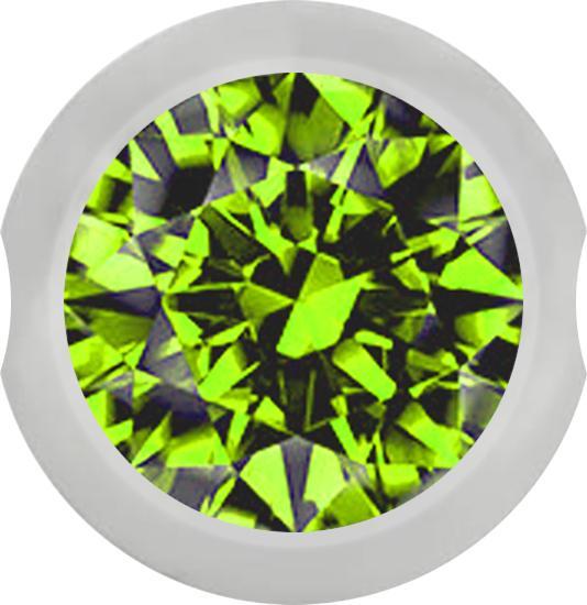 Actual product image Star Piercing Ball Closure ball silver with crystal light green (Surgical steel 316L, without brass)