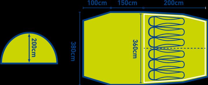 Immagine prodotto Trespass TORRISDALE - tenda a doppia parete per 6 persone (11.25 kg, 6 persone)