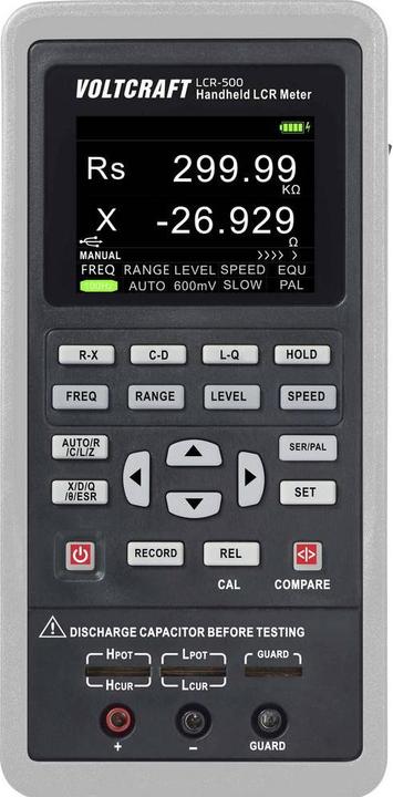 Produktbild Voltcraft LCR-500 LCR Messbrücke digital Datenlogger CAT I Anzeige (Counts): 40 (CAT I)