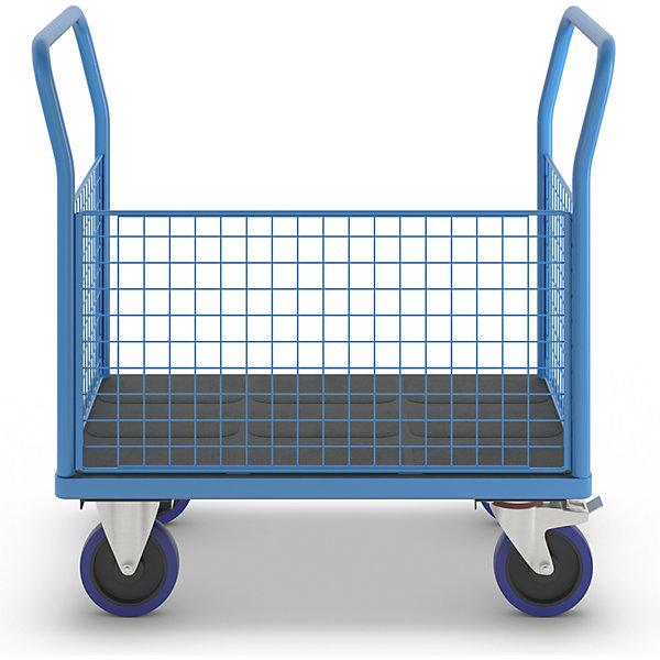 Produktbild eurokraft pro Plattformwagen mit Gitterwänden (500 kg)
