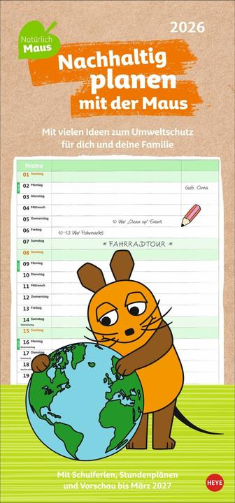 Image du produit Nachhaltig Planen mit der Maus 2026 (21 x 45 cm, Couverture rigide, Allemand)