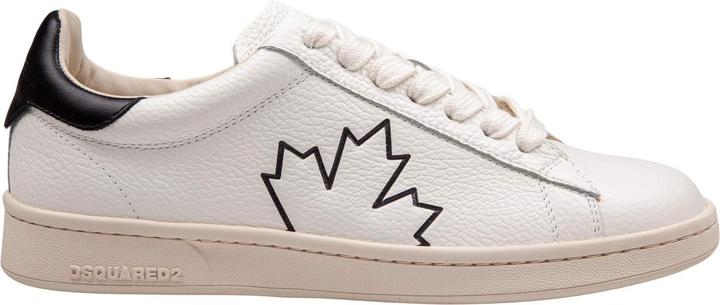 Dsquared2 boxer sneakers in leather color black and white