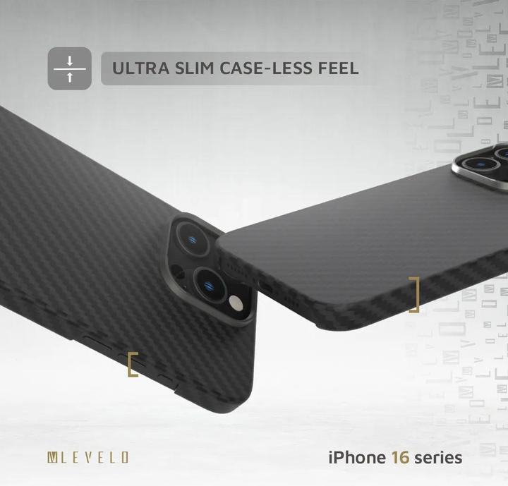 Immagine prodotto Levelo Custodia Sergei 1500D in fibra aramidica (Apple iPhone 16 Pro)