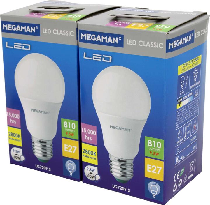 Produktbild Megaman LED-Classic-Lampe (E27, 8.60 W, 806 lm, 1 x, F)