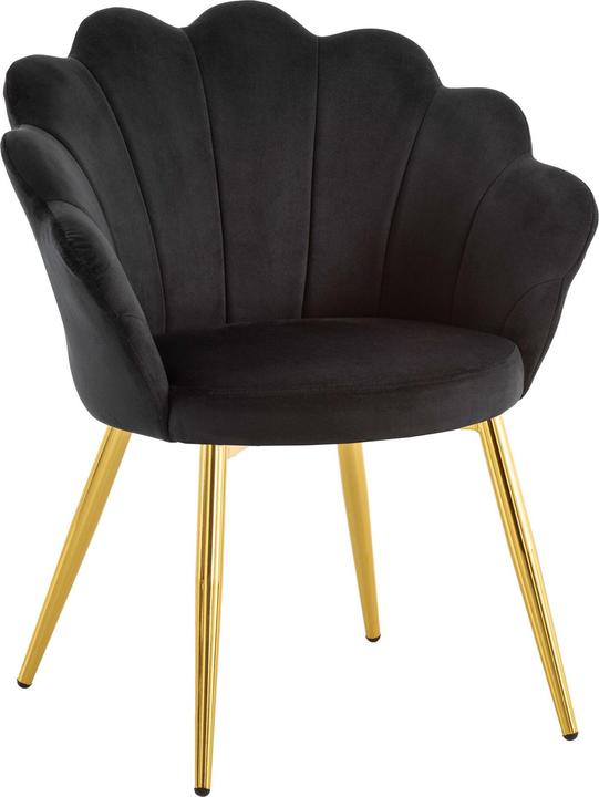 Actual product image FineBuy Esszimmerstuhl Tulpe Samt / Metall Gepolstert Küchenstuhl Schalenstuhl