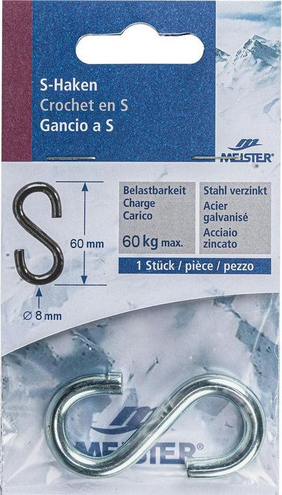 Actual product image Meister S-hook 8x60mm galvanised (0.06 m)