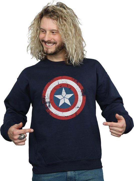 Actual product image Mens Captain America Civil War Distressed Shield Sweatshirt (L)