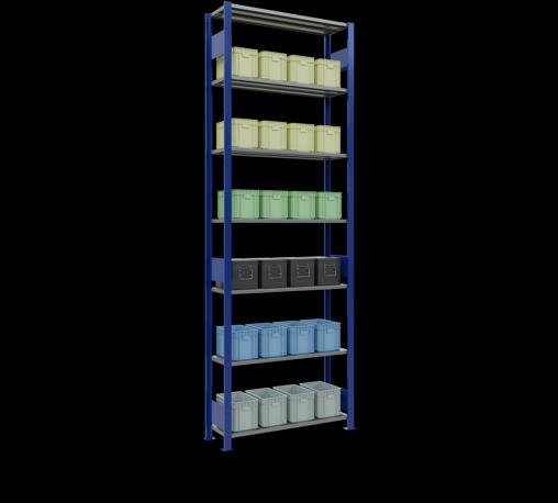 Produktbild Schulte Lagertechnik Stecksystem Grundregal MULTIplus85 mit Längenriegel