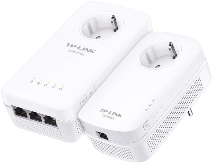 Produktbild TP-Link AV1200 GigabitPowerline ac WLAN KIT mit Frontsteckdose bis zu 1200Mbit/s Powerline Datenrate Line... (1200 Mbit/s)