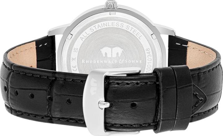 Image du produit Montre à quartz pour homme Moonlight en cuir véritable noir - 26507 (Montre analogique, 40 mm)