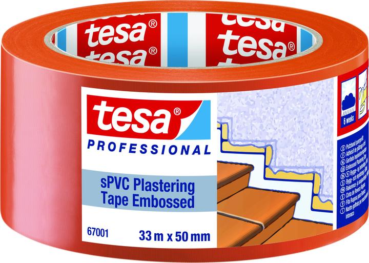 Actual product image tesa sPVC plaster tape cross-grooved (50 mm)