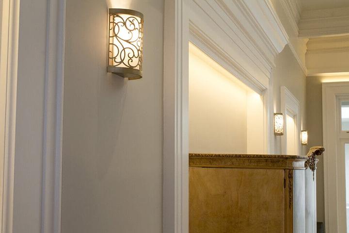 Produktbild Elstead Lighting Arabesque Wandleuchte E14 Blattsilber Patina (E14)
