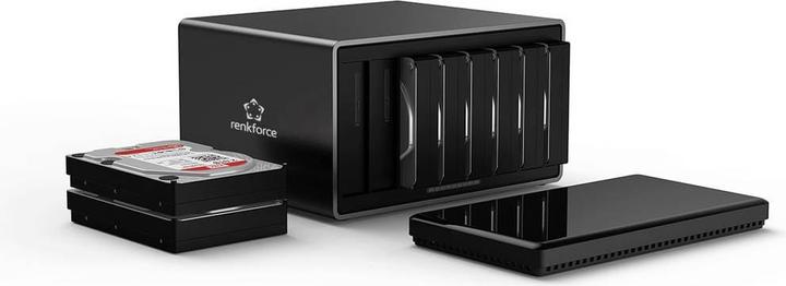 Actual product image Renkforce RF-6647854 8.9 cm (3.5 Zoll) Festplattengehäuse 8 Bay 3.5 Zoll USB-A ( (3.5")