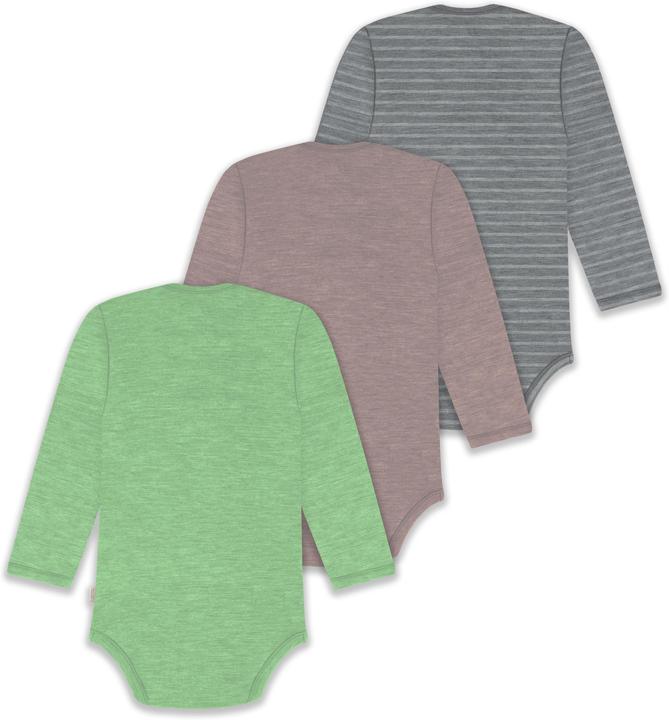 Produktbild Normani 3er Pack Baby Merino Body Langarm „Auckland" - 9383 (62)